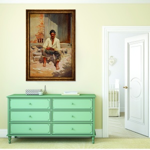 Tablou decorativ înramat Cutting Tobacco de Almeida Junior