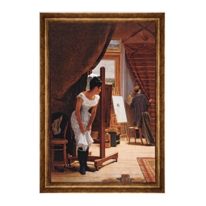 Tablou Inramat - Almeida Junior - The Inopportune time, Rama Auriu, 60 x 90 cm