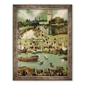 Tablou inramat - Alonso Sanchez Coello - Portul Sevilla, 70 x 90 cm