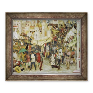 Tablou inramat - Altichiero da Zevio - Batalia de la Clavigo, 70 x 85 cm