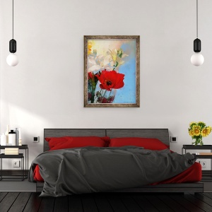 Tablou inramat - AlyZen Moonshadow - Mac pe albastru, 2014, 70 x 90 cm - Img 3