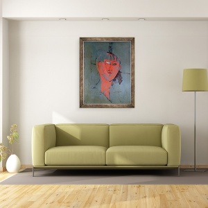 Tablou inramat - Amedeo Modigliani - Capul Rosu, 60 x 80 cm - Img 2
