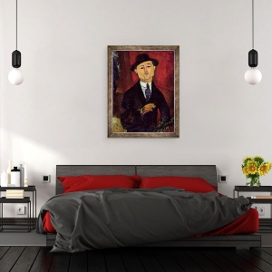 Tablou inramat - Amedeo Modigliani - Paul Guillaume 1893-1934 Novo Pilota, 60 x 80 cm - Img 3