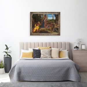 Tablou inramat - Andrea Mantegna - Adorarea Pastorilor, 70 x 90 cm - Img 3
