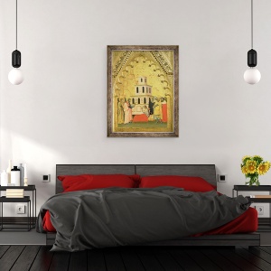 Tablou inramat - Andrea Orcagna di Cione - Sfantul Matthew ridicand un tanar din morti, din altarul Sfantului Matei si scene din viata sa, 60 x 80 cm - Img 3
