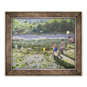 Tablou inramat - Andrew Macara - Copii si pescarusi, Looe,2013, 70 x 85 cm