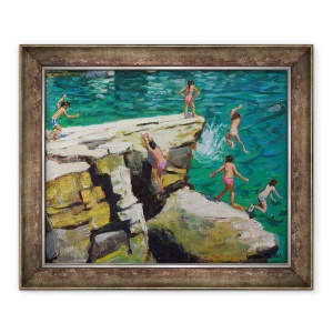 Tablou inramat - Andrew Macara - Detaliu de sarituri in mare, Farfurii, Skiathos,2015, 70 x 85 cm