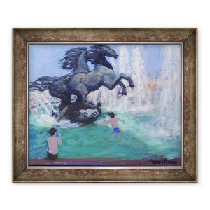 Tablou inramat - Andrew Macara - Sculpturi in cai, Piata Manezhnaya, Moscova, 2016, 50 x 60 cm