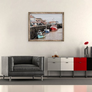 Tablou inramat - Ant Smith - Barci in portul Whitby, 2020, 50 x 60 cm - Img 2