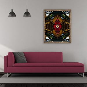 Tablou inramat - Ant Smith - Rosu auriu verde, 50 x 60 cm - Img 2