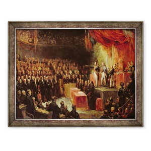 Tablou inramat - Ary Scheffer - Studiu pentru regele Ludovic Filip 1773-1850 injurandu-si juramantul in fata Camerei Deputatilor, 60 x 80 cm