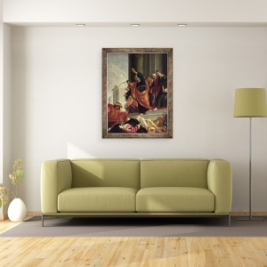 Tablou inramat - Aubin Vouet - Moartea lui Sapphira si Ananias, 60 x 80 cm - Img 2