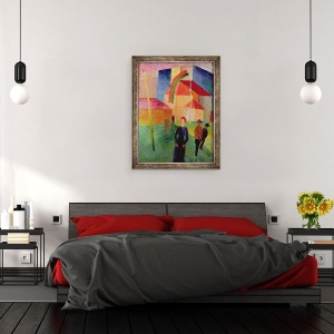 Tablou inramat - August Macke - Biserica Decorata cu Drapele, 60 x 80 cm - Img 3