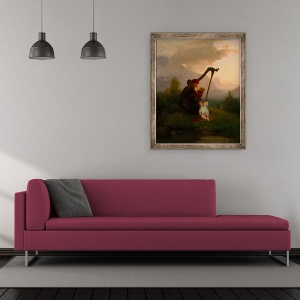Tablou inramat - August Malmstrom - Regele Heimer si Aslog, 50 x 60 cm - Img 2