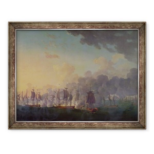 Tablou inramat - Auguste Rossel De Cercy - Batalia de la Louisbourg pe 21 iulie 1781, 60 x 80 cm
