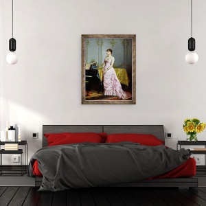 Tablou inramat - Auguste Toulmouche - Portretul Trandafirului Caron 1857-1930 1886, 60 x 80 cm - Img 3