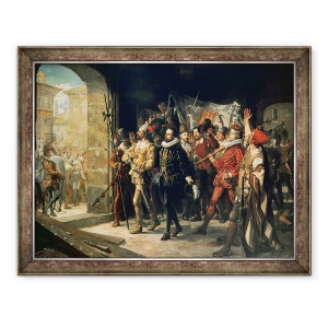 Tablou inramat - Augusto Ferran - Antonio Perez 1540-1611 eliberat din inchisoare de rebeli in 1591, 70 x 90 cm