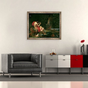 Tablou inramat - Baron Gerard, Francois Pascal Simon - Daphnis si Chloe, 50 x 60 cm - Img 2