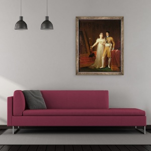 Tablou inramat - Baron Gerard, Francois Pascal Simon - Portretul lui Jerome Bonaparte 1784-1860 si a sotiei sale Catherine 1783-1835 de Wurtemberg, 50 x 60 cm - Img 2