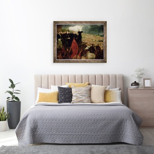 Tablou inramat - Benjamin Robert Haydon - Reuniunea Sindicatelor de pe Dealul Newhall, Birmingham, 60 x 80 cm - Img 3