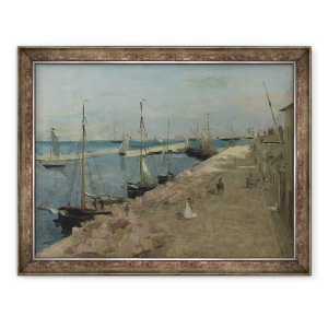 Tablou inramat - Berthe Morisot - Portul de la Cherbourg, 70 x 90 cm