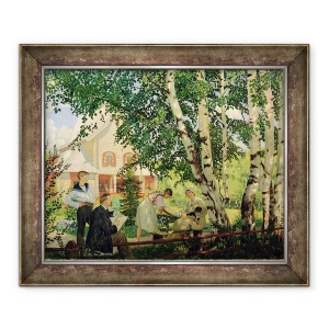 Tablou inramat - Boris Mikhailovich Kustodiev - Acasa, 70 x 85 cm