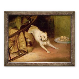 Tablou inramat - Briton Riviere - Caine Chasing un sobolan, 60 x 80 cm
