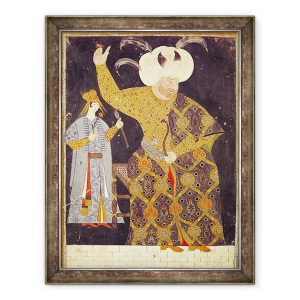 Tablou inramat - called Nigari Reis Haydar, Nakkep - Portretul Sultanului Selim II 1524-74 tragerea unui arc si sageata, 70 x 90 cm