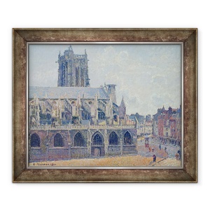 Tablou inramat - Camille Pissarro - Biserica Sf. Jacques din Dieppe, 50 x 60 cm