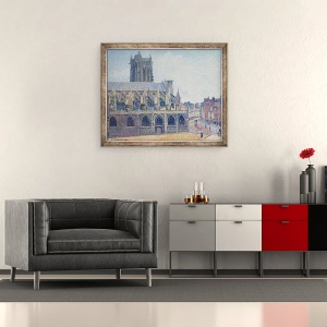 Tablou inramat - Camille Pissarro - Biserica Sf. Jacques din Dieppe, 50 x 60 cm - Img 2