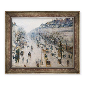 Tablou inramat - Camille Pissarro - Bulevardul Montmartre intr-o dimineata de iarna, 50 x 60 cm