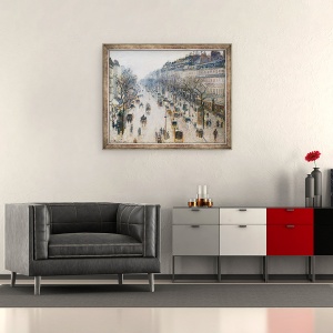 Tablou inramat - Camille Pissarro - Bulevardul Montmartre intr-o dimineata de iarna, 50 x 60 cm - Img 2
