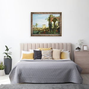 Tablou inramat - Canaletto - Capriccio cu motive din Padova, 60 x 80 cm - Img 3