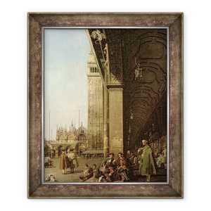Tablou inramat - Canaletto - Venetia - Piazza di San Marco si Colonada de Procuratie Nuove, 50 x 60 cm