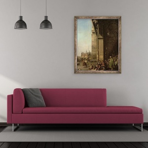 Tablou inramat - Canaletto - Venetia - Piazza di San Marco si Colonada de Procuratie Nuove, 50 x 60 cm - Img 2