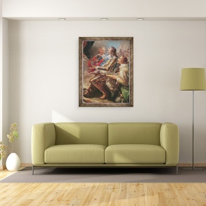 Tablou inramat - Carle van Loo - Ludovic al XIII-lea 1601-43, detaliu II, 70 x 90 cm - Img 2
