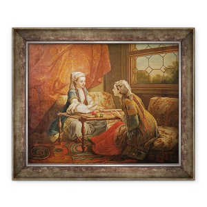 Tablou inramat - Carle van Loo - Madame de Pompadour in rolul de ghicitor, 50 x 60 cm