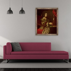 Tablou inramat - Carlo Dolci - Sfanta Cecilia, 70 x 85 cm - Img 2