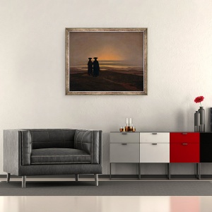Tablou inramat - Caspar David Friedrich - Apus de soare Brothers c.1830-35, 50 x 60 cm - Img 2