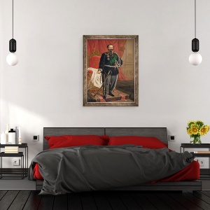 Tablou inramat - Cesare Campini - Portretul lui Victor Emmanuel al II-lea al Italiei, 70 x 90 cm - Img 3
