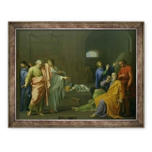 Tablou inramat - Charles Alphonse Dufresnoy - Moartea lui Socrate 469-399 i.Hr. c.1650, 70 x 90 cm