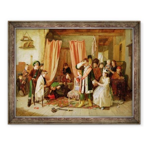 Tablou inramat - Charles Hunt - Copiii care actioneaza Scena de joaca, Actul II, Scena ii, din Hamlet, 70 x 90 cm