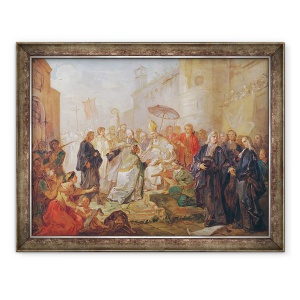 Tablou inramat - Charles Joseph Natoire - Intrarea solemna a monseniorilor Nicolas-Joseph de Paris ca episcop de Orleans in 734, 70 x 90 cm