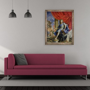 Tablou inramat - Charles Poerson - Ludovic al XIV-lea 1638-1715 ca Jupiter cucerirea Frondei, 50 x 60 cm - Img 2