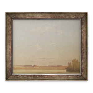 Tablou inramat - Christian Friedrich Gille - Vedere a acoperisurilor unei suburbii din Dresda, 70 x 85 cm