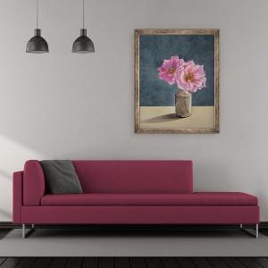Tablou inramat - Christopher Ryland - Doua trandafiri tarzii, 50 x 60 cm - Img 2