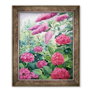 Tablou inramat - Christopher Ryland - Hortensii de gradina si Buddleia, 50 x 60 cm