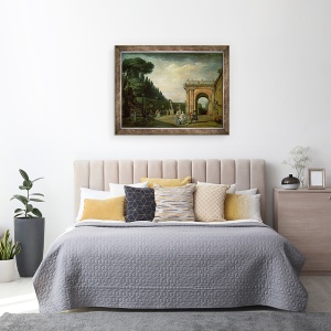 Tablou inramat - Claude Joseph Vernet - Gradinile vilei Ludovisi, Roma, 60 x 80 cm - Img 3