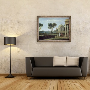 Tablou inramat - Claude Lorrain - Peisaj cu Aeneas la Delos, 70 x 90 cm - Img 2