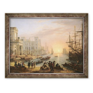 Tablou inramat - Claude Lorrain - Portul maritim la apus, 70 x 90 cm